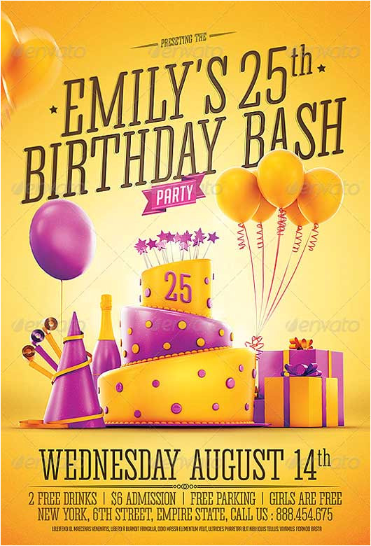 birthday party invitation flyer template