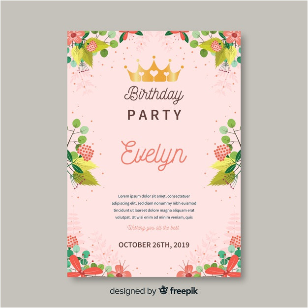 colorful floral birthday invitation template 5567364