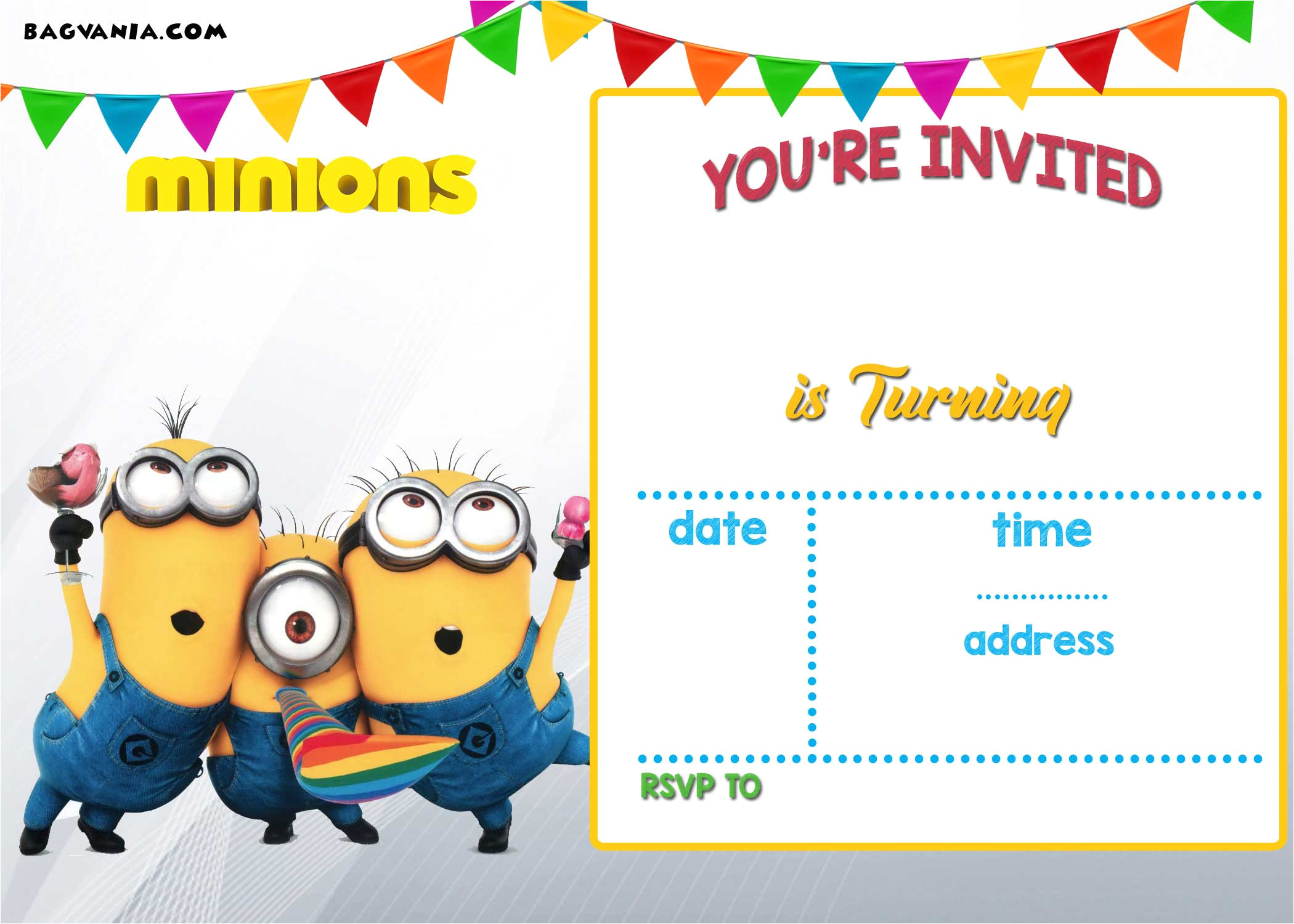 free printable minion birthday invitation templates