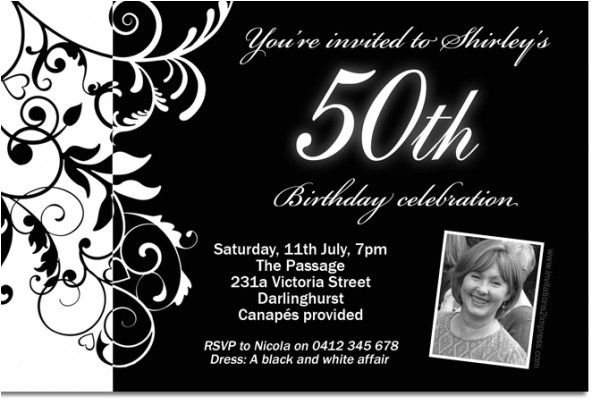 free black and white birthday invitations design