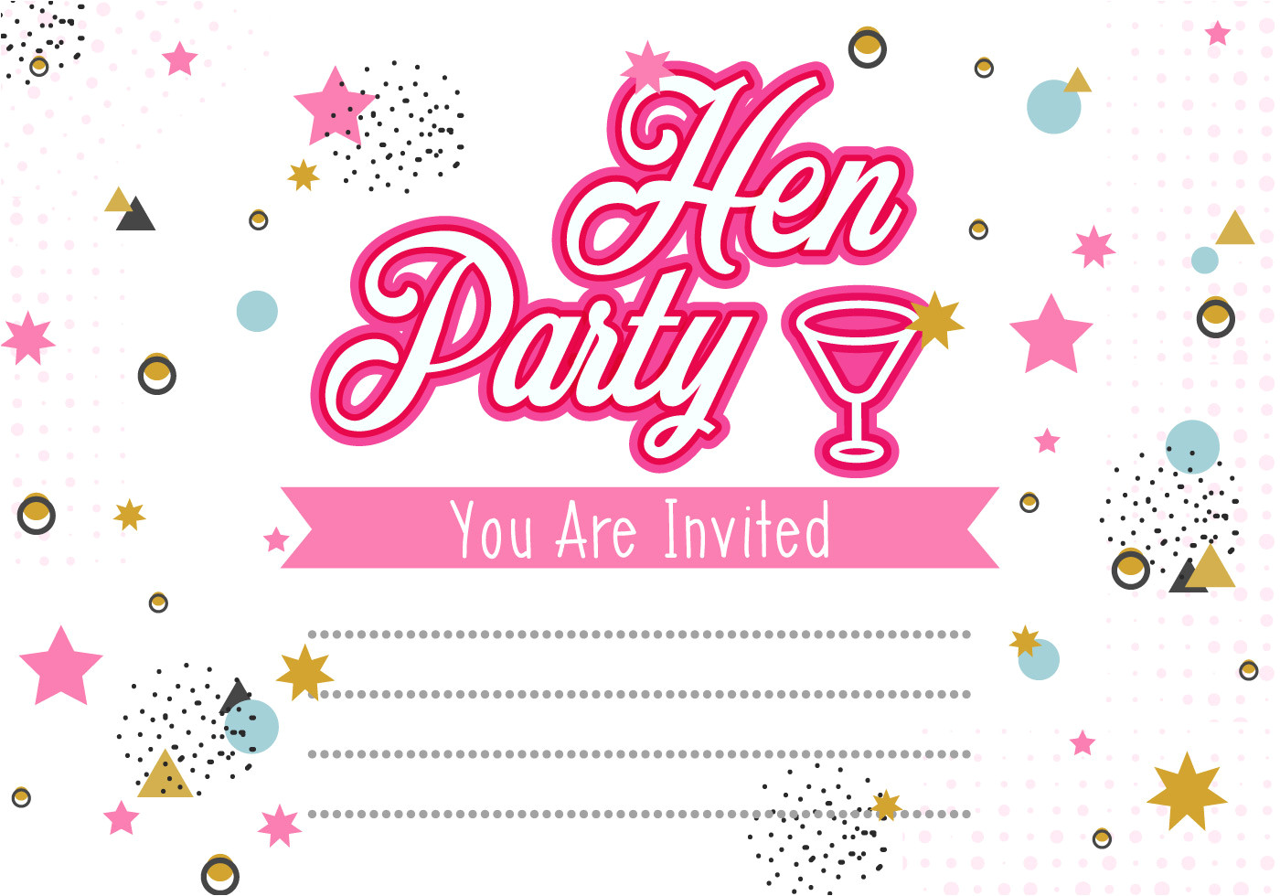 130867 hen party invitation template illustration