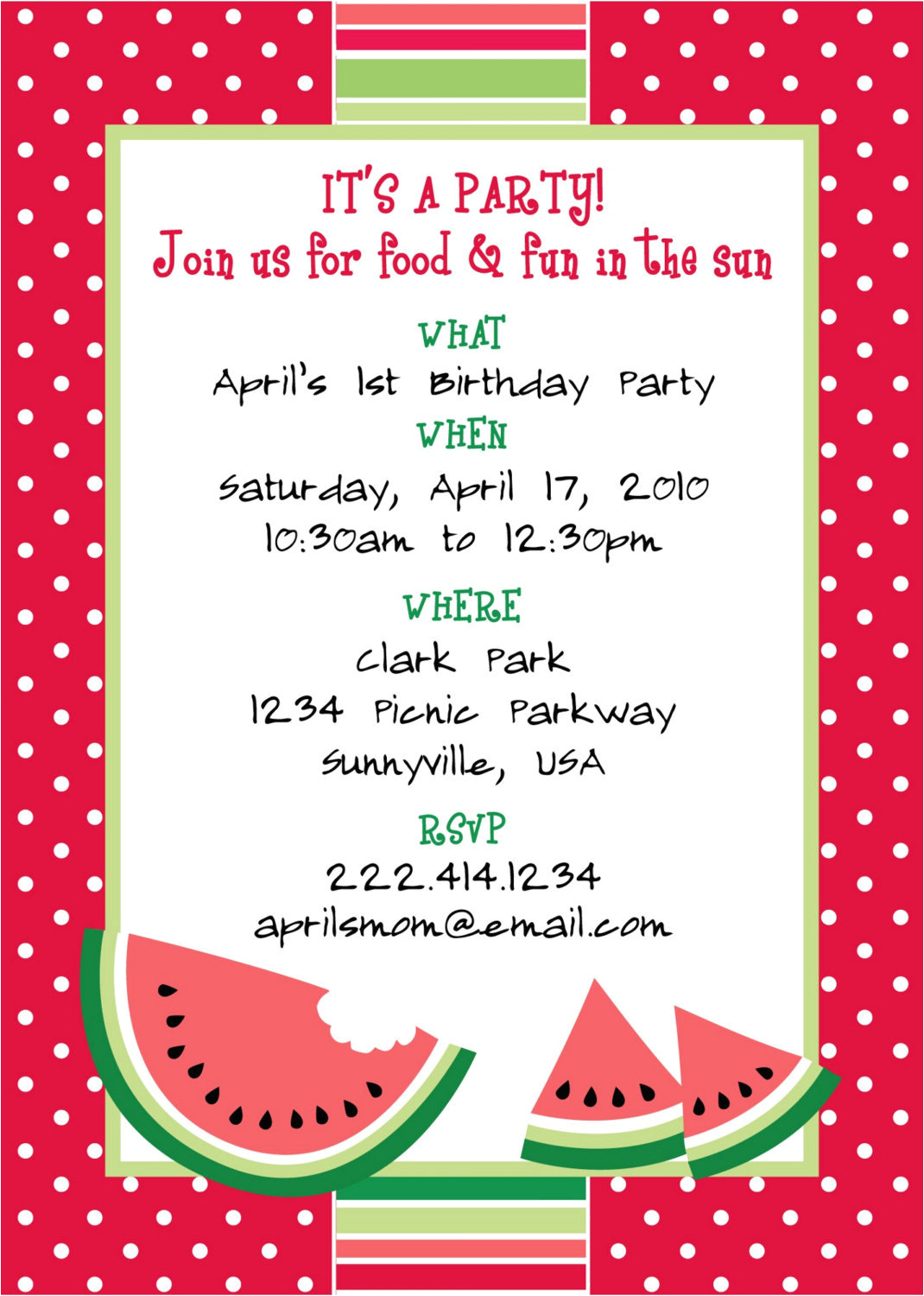 printable watermelon themed party