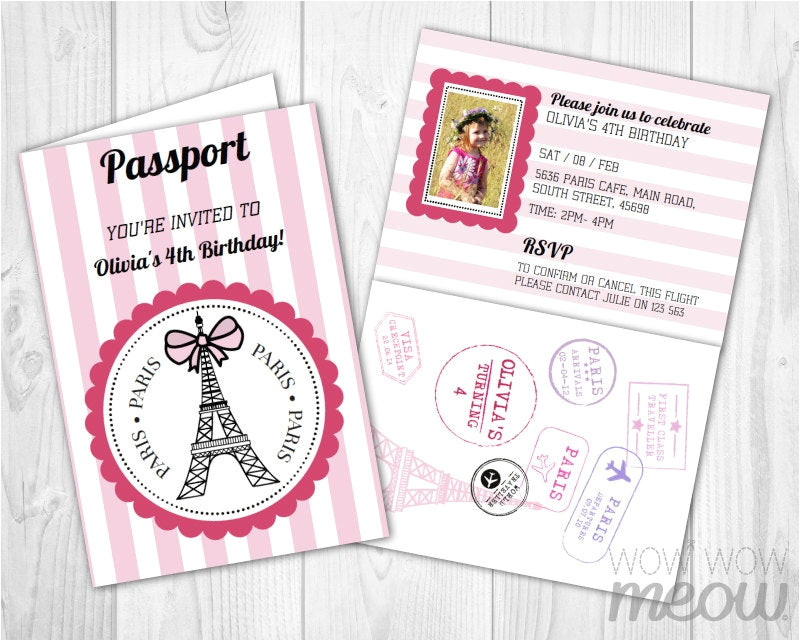 paris passport invitation instant