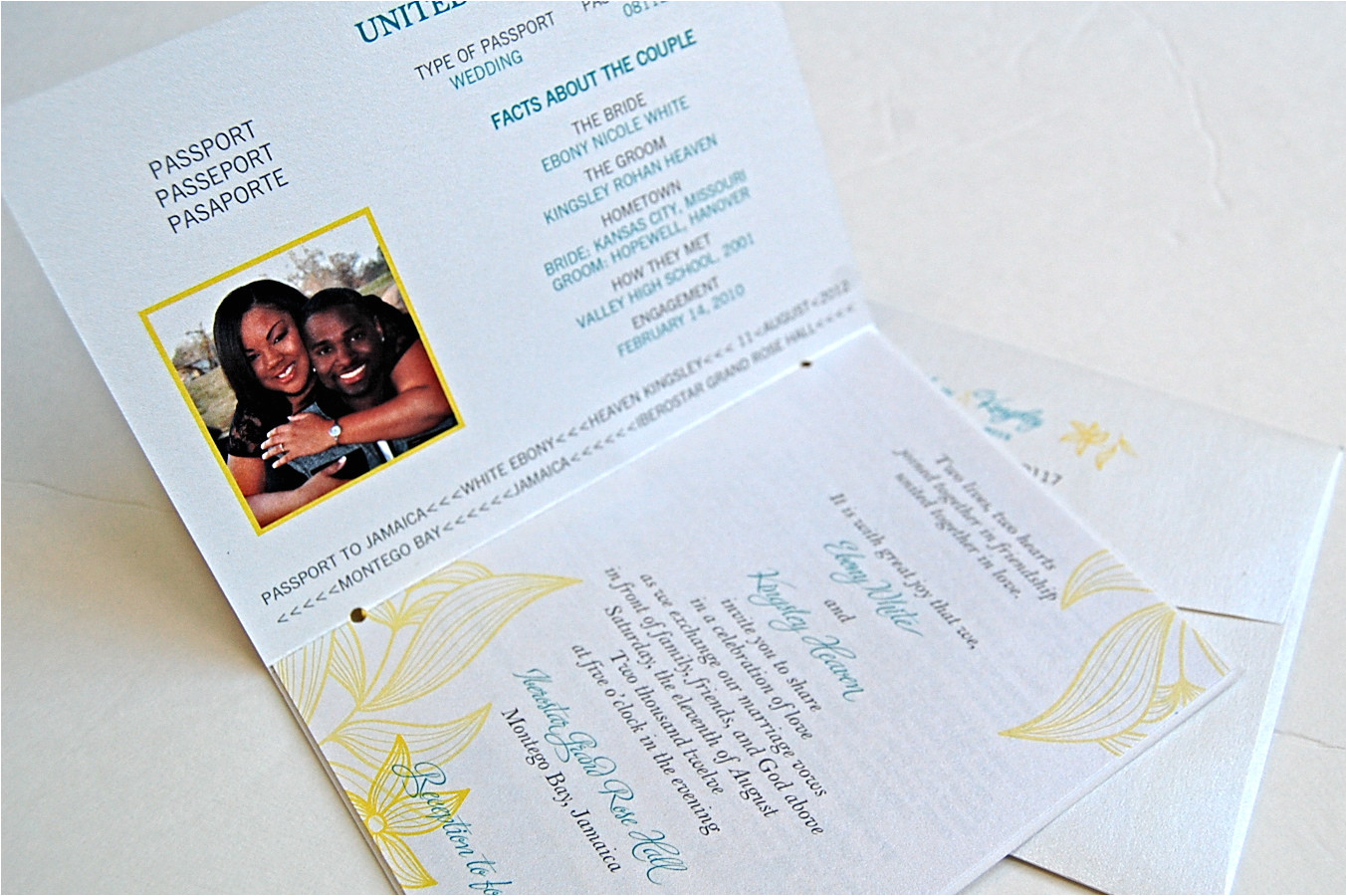 passport wedding invitations jamaica destination wedding