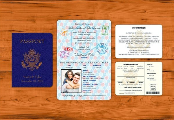 passport wedding invitation template