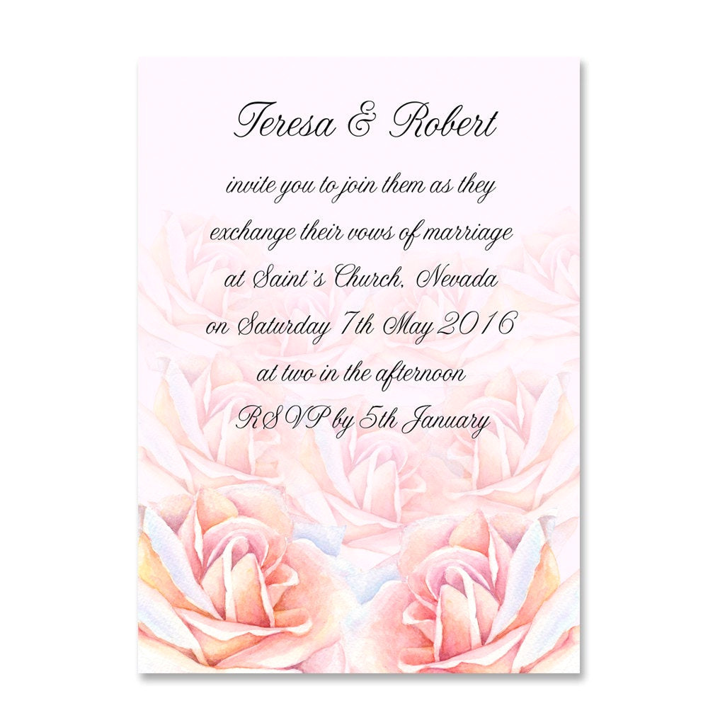 rose wedding invitation template