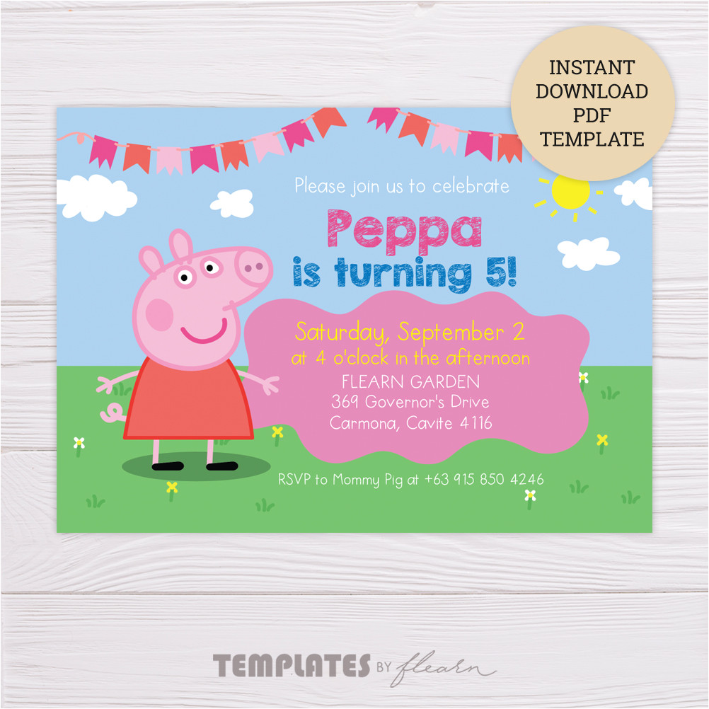 free peppa pig invitation template