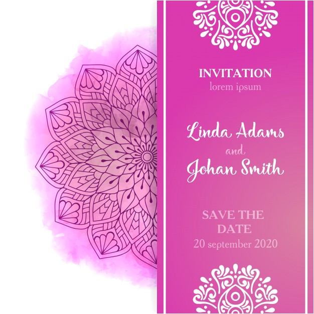 pink wedding invitation template 1128317