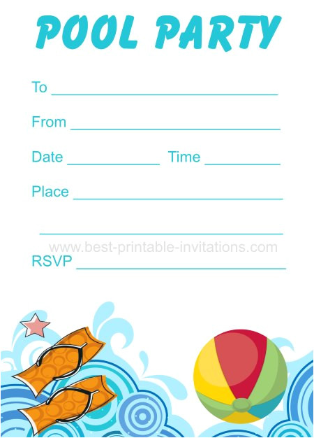 45 pool party invitations