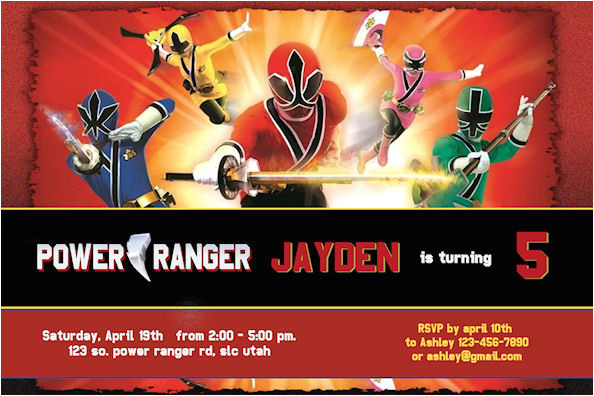 power ranger birthday party invitations
