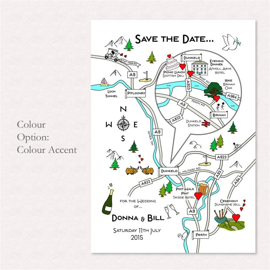 cute maps wedding or party inivtation
