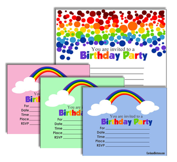 free rainbow birthday invitations printables