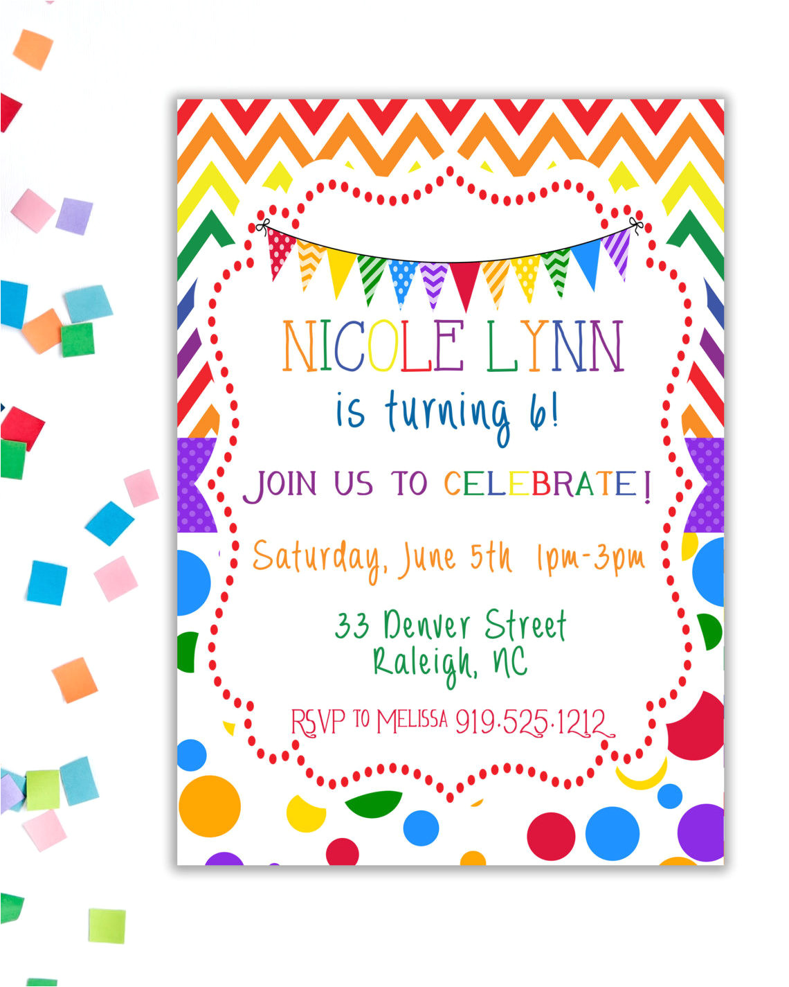rainbow birthday party invitation birthday party invitation birthday party invite printable birthday party invitation birthday party
