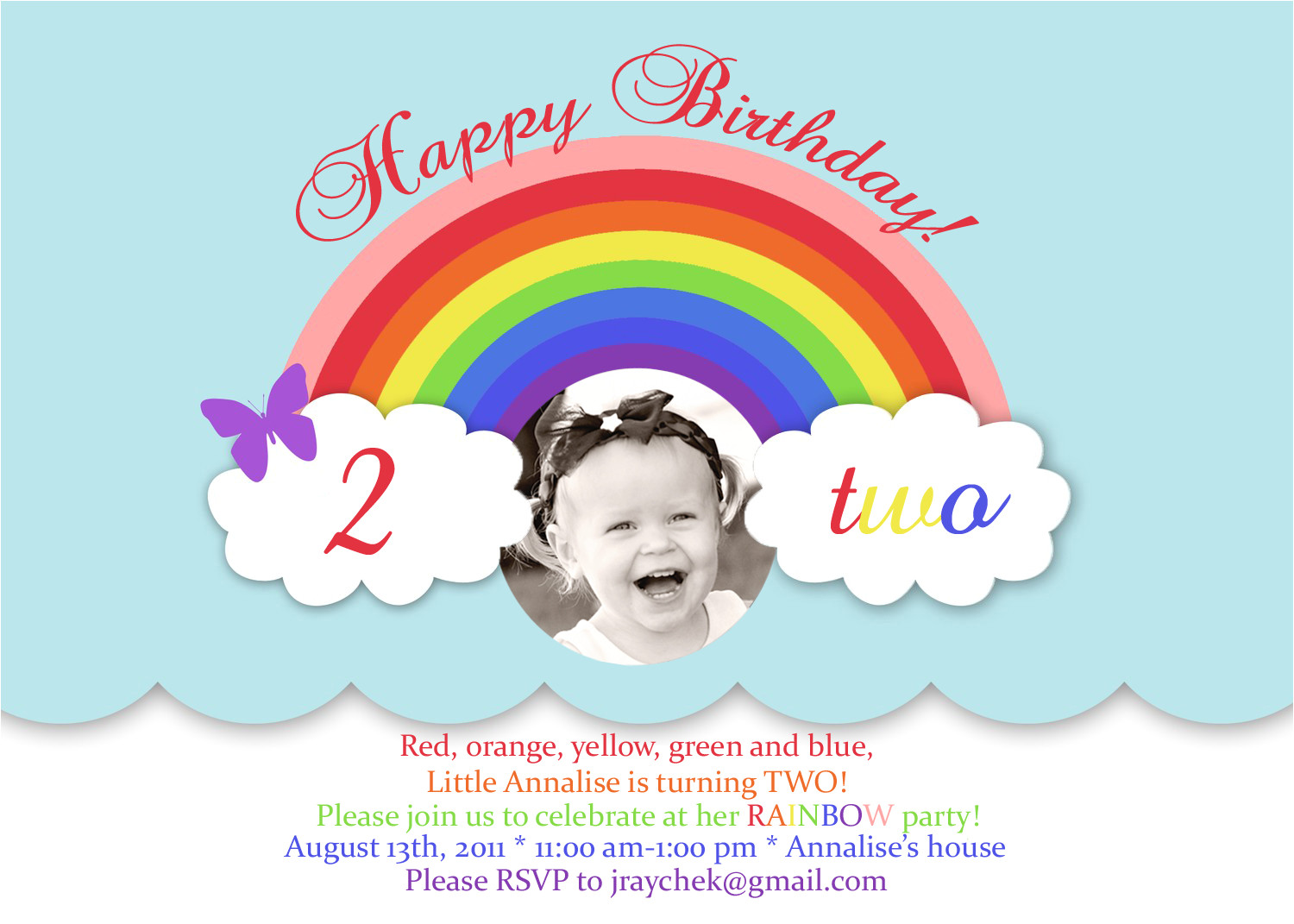 rainbow birthday invitations templates