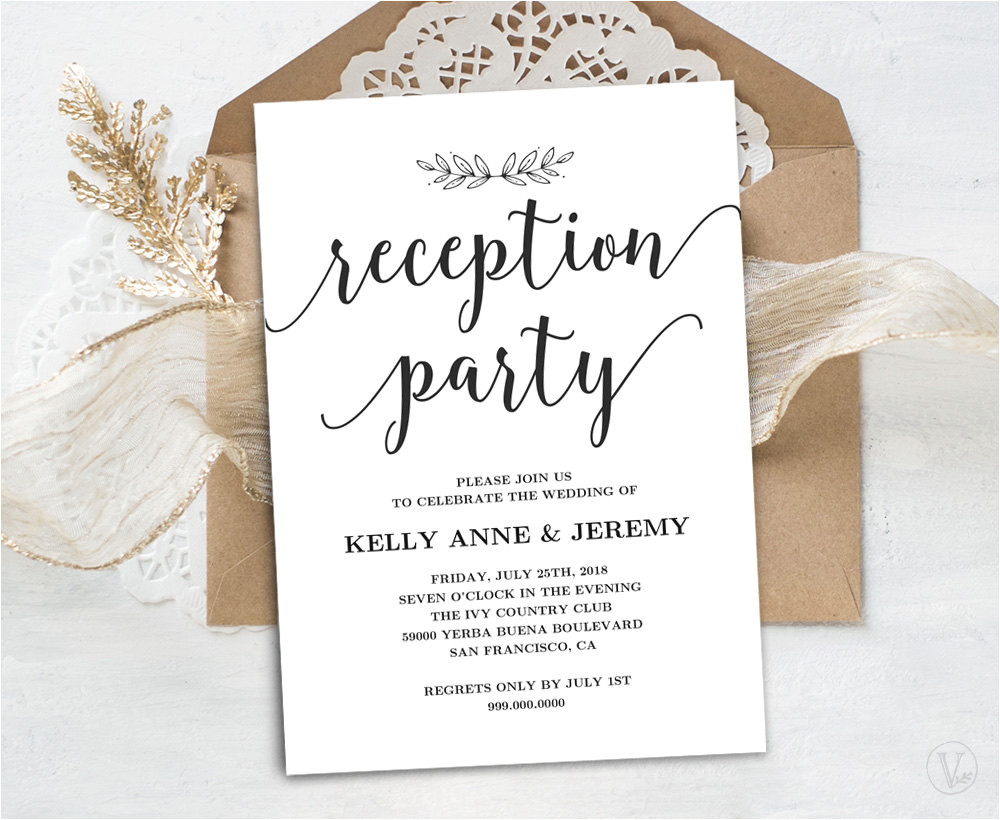 wedding reception invitation printable