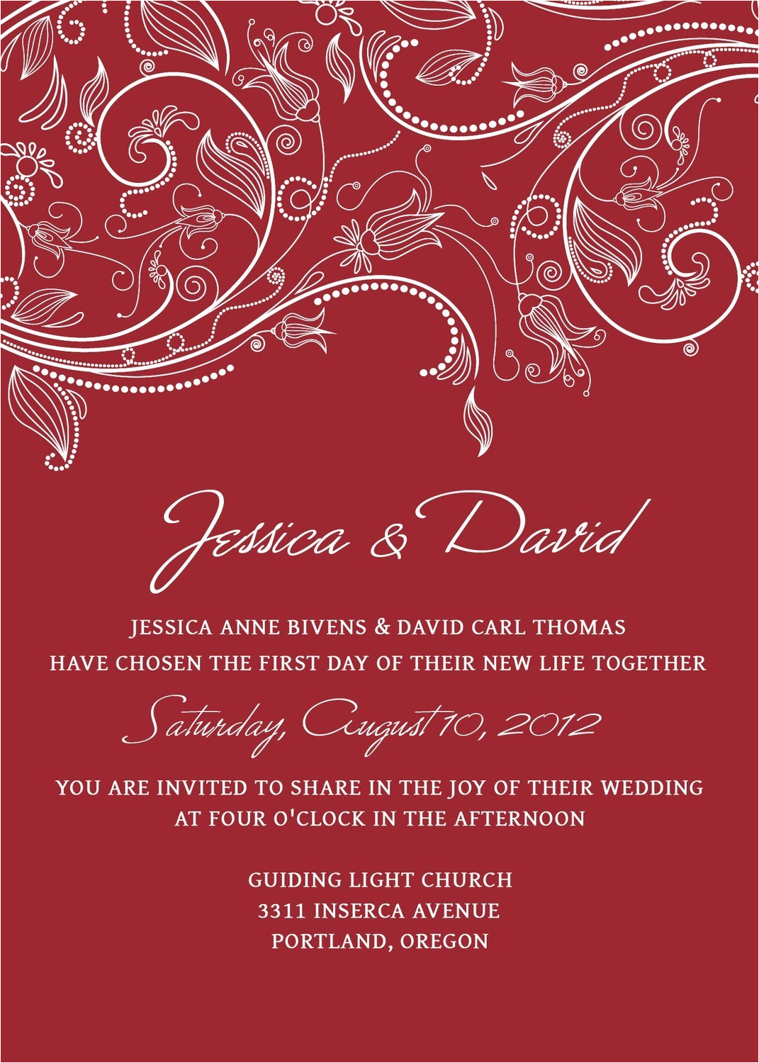 red wedding invitation templates