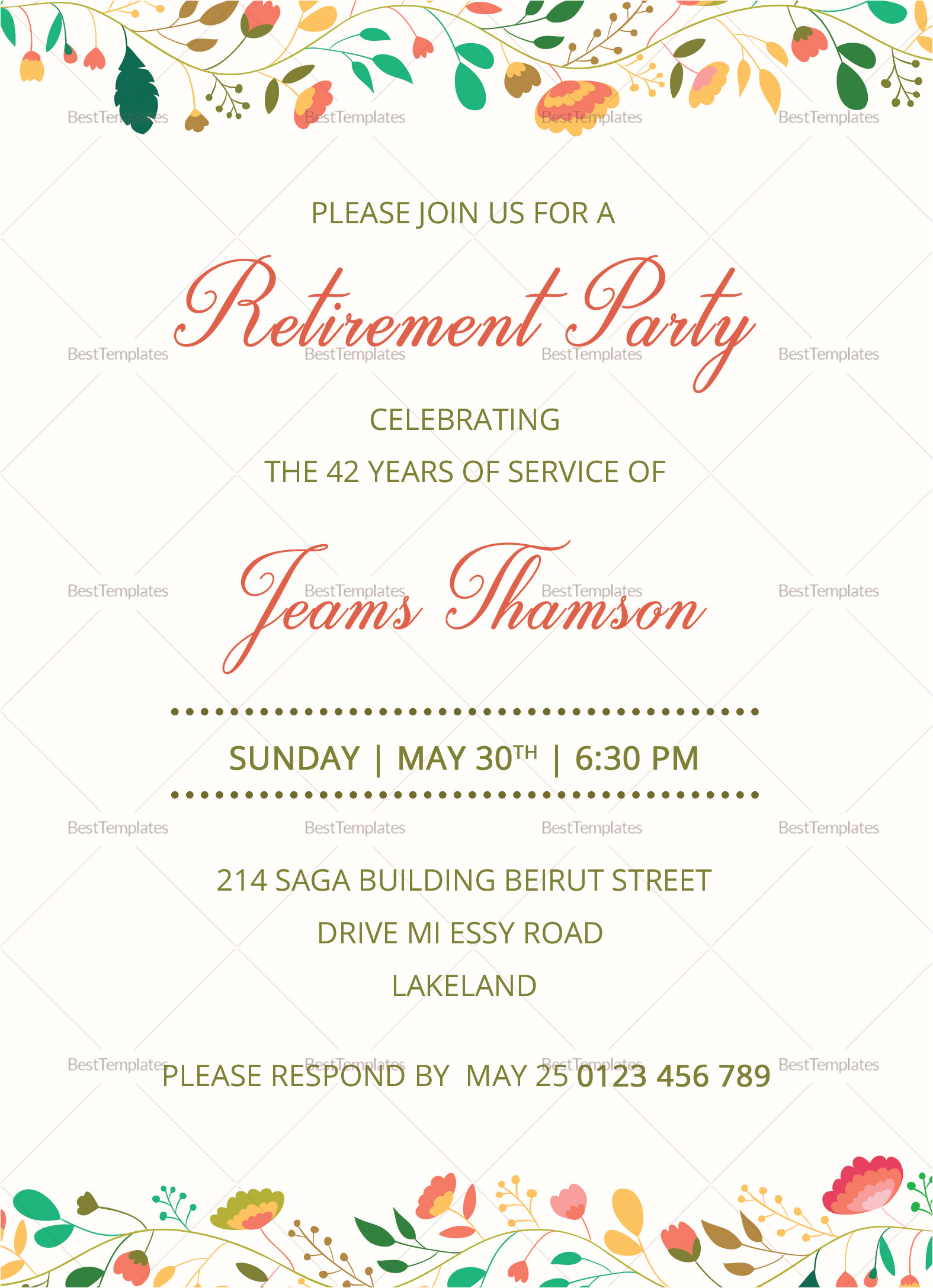 corporate retirement party invitation