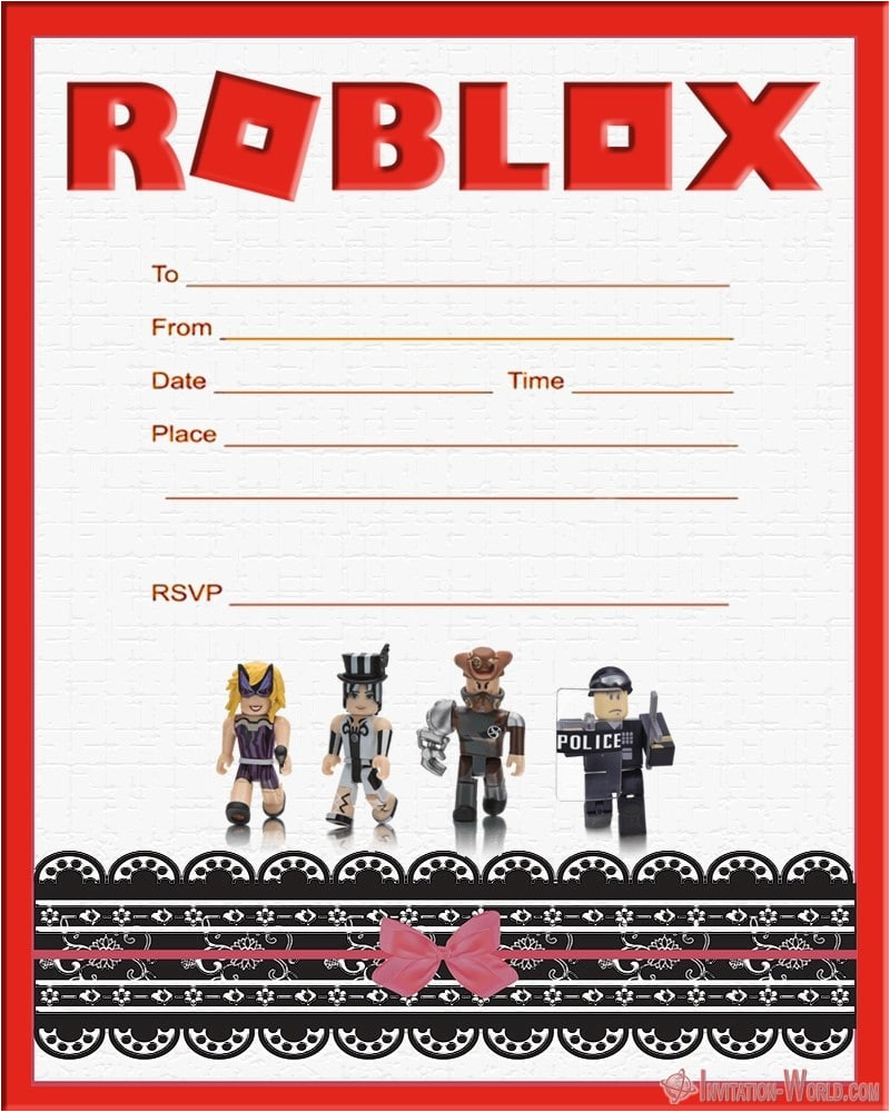 roblox birthday party invitations