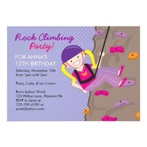 rock climbing birthday party invitations 161830685630088205