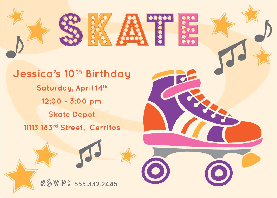 free roller skate invitations