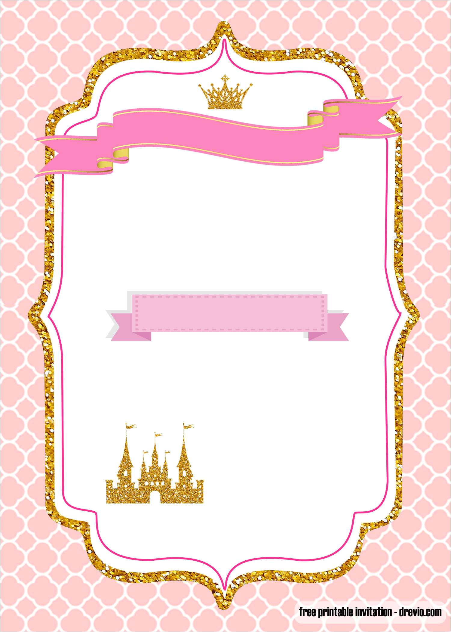 free printable royal princess party invitation templates