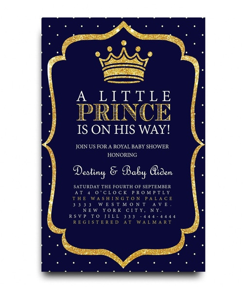 little prince baby shower invitation royal baby