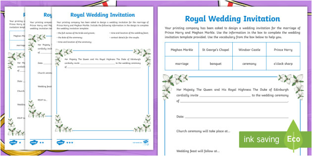 t2 e 4941 royal wedding invitation writing template
