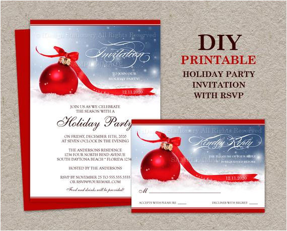 christmas party invitation with rsvp