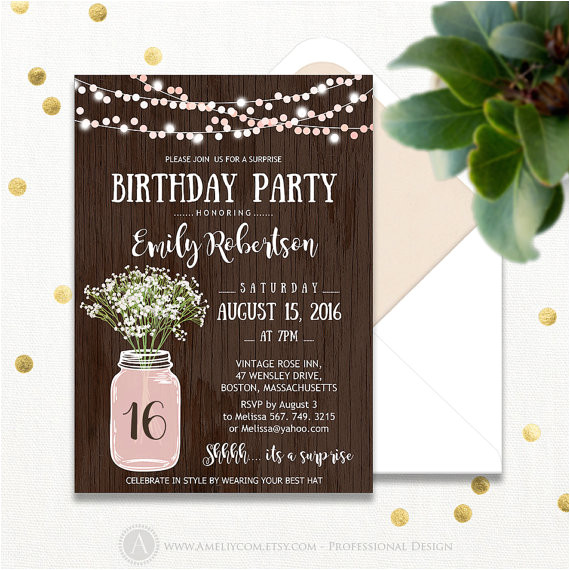 surprise fall birthday party invitations