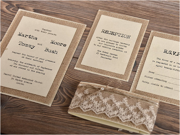 sample rustic wedding invitation