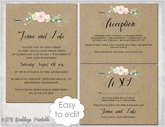 rustic wedding invitation templates