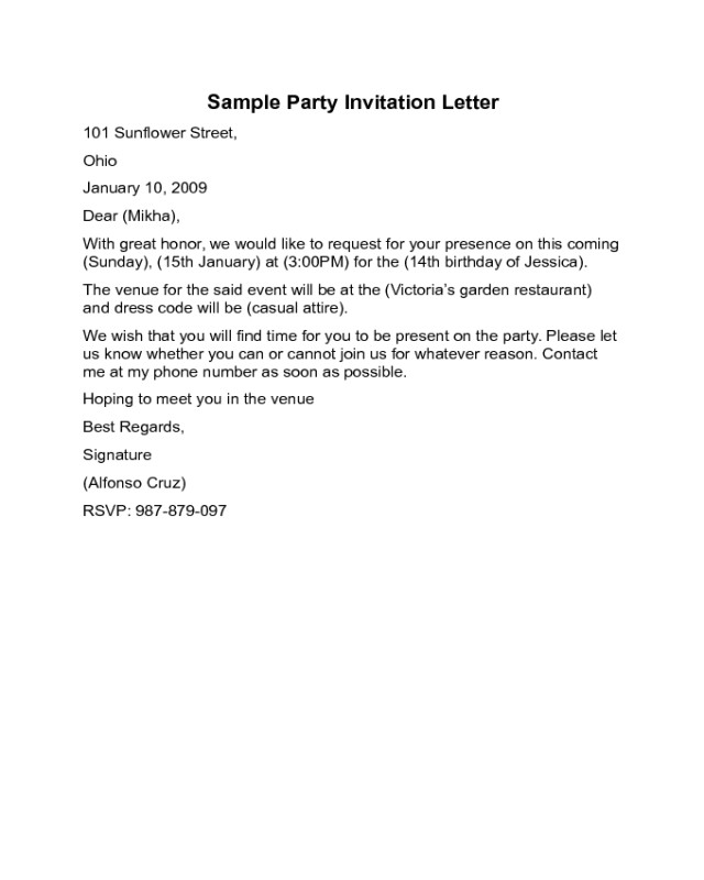 invitation letter template
