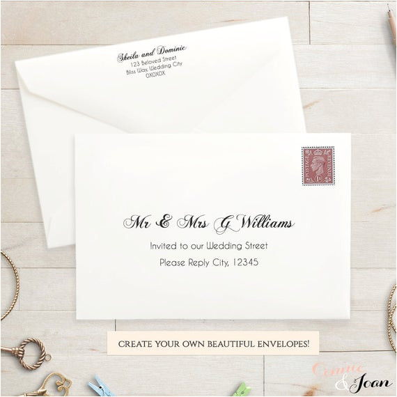 printable wedding 9x6 envelope template