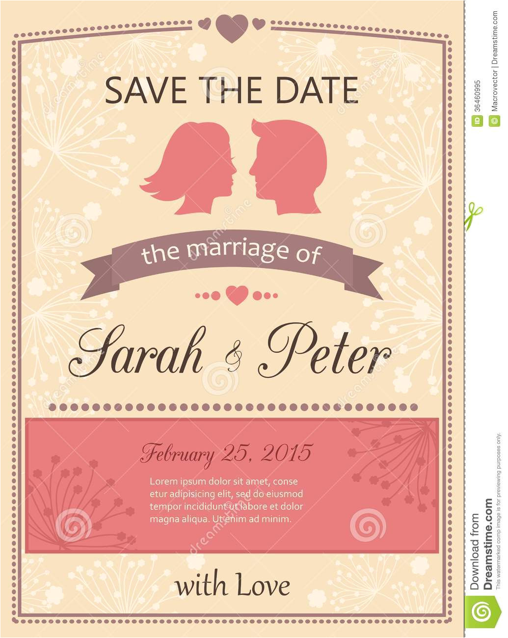 royalty free stock photo save date wedding invitation card template vector illustration image36460995