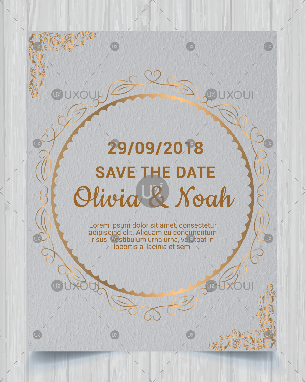 vector luxury save the date invitation card design template for wedding with mandala vector