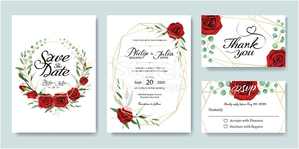 wedding invitation save the date thank you rsvp card design template vector gm1006518854 271642400