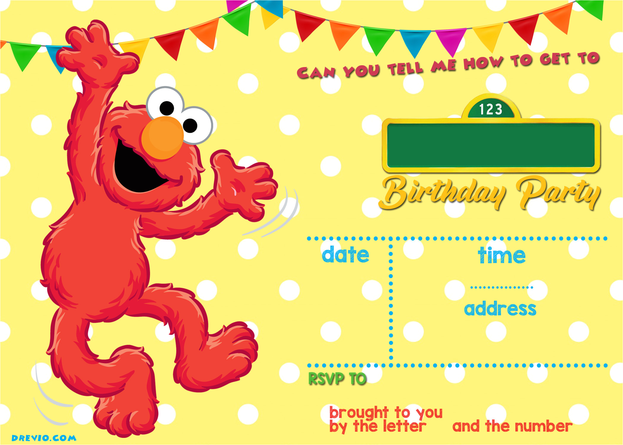sesame street birthday invitations online