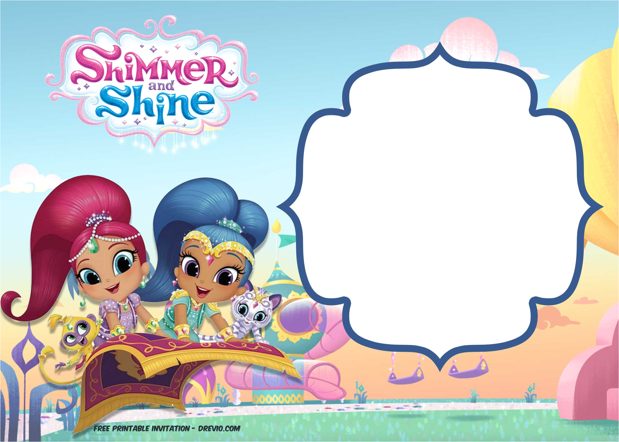 free shimmer and shine invitation template