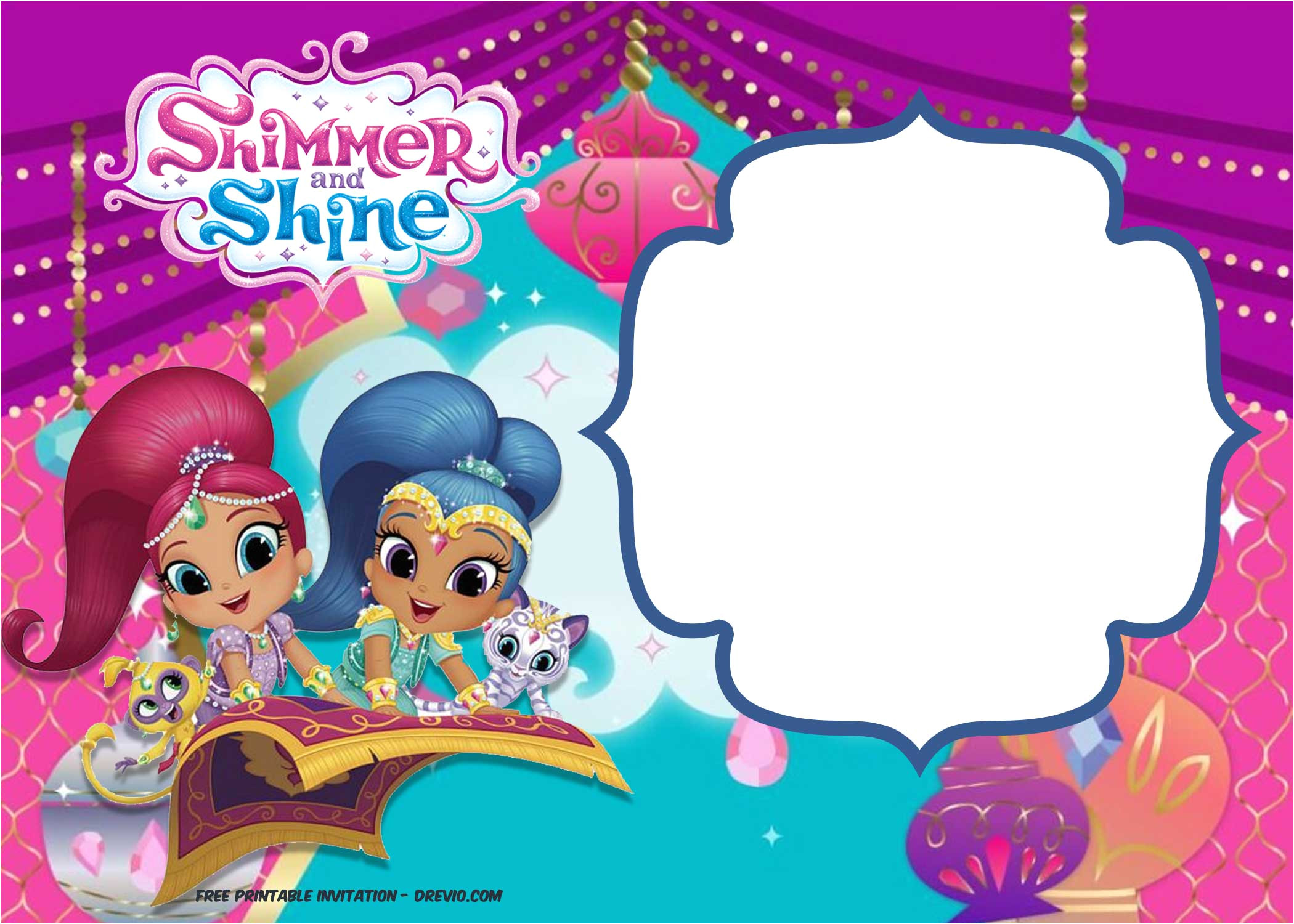 free shimmer and shine invitation template