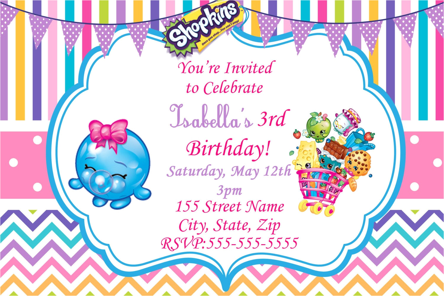 shopkins invitations shopkins birthday