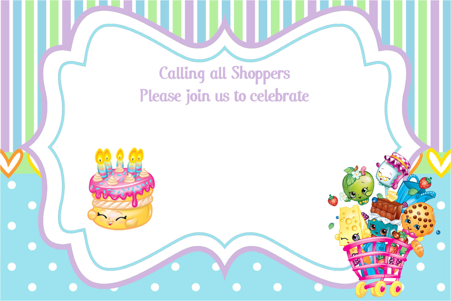 free printable shopkins birthday invitation template