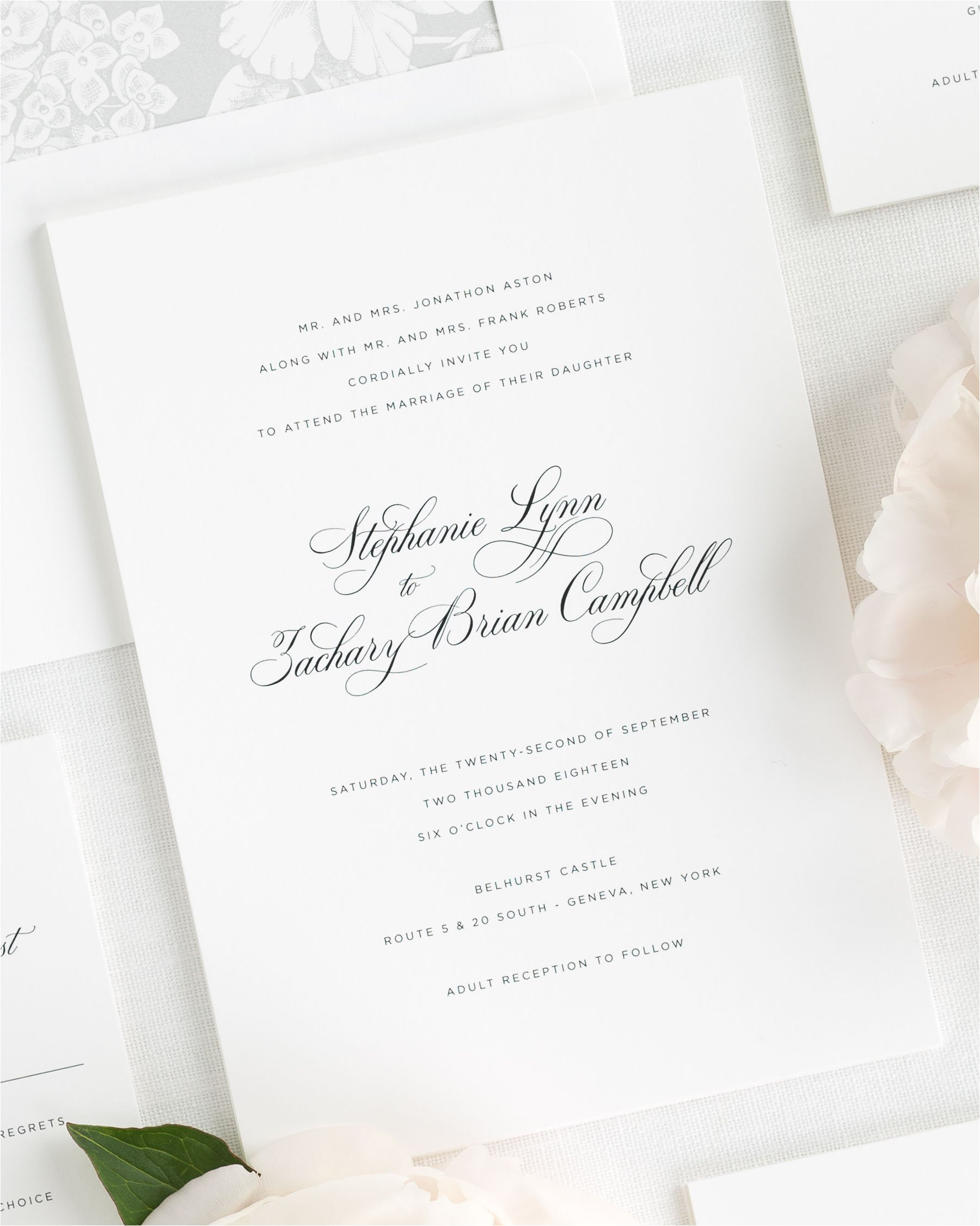delicate elegance wedding invitations