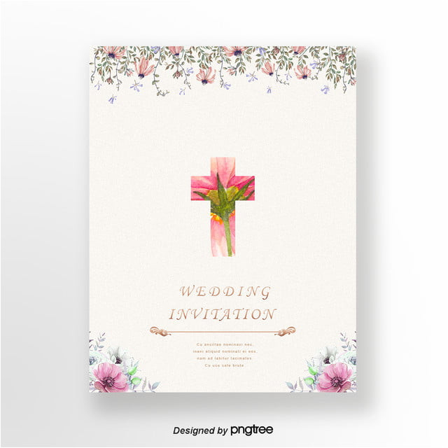 simple and elegant hand painted christian wedding invitation letter 4157837