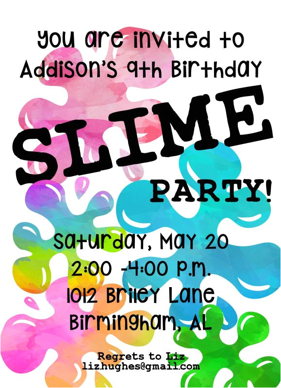 4902 slime party invitation