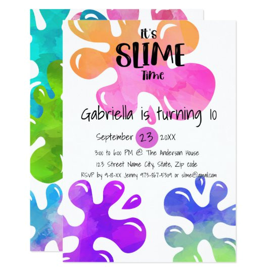 its slime time birthday party invitation 256825636959439006