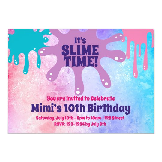 slime party birthday party invite 256881389496204532