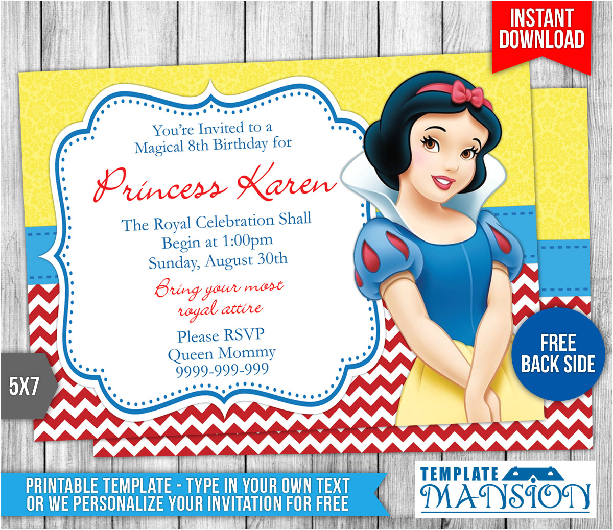 snow white birthday invitation 2 557113588