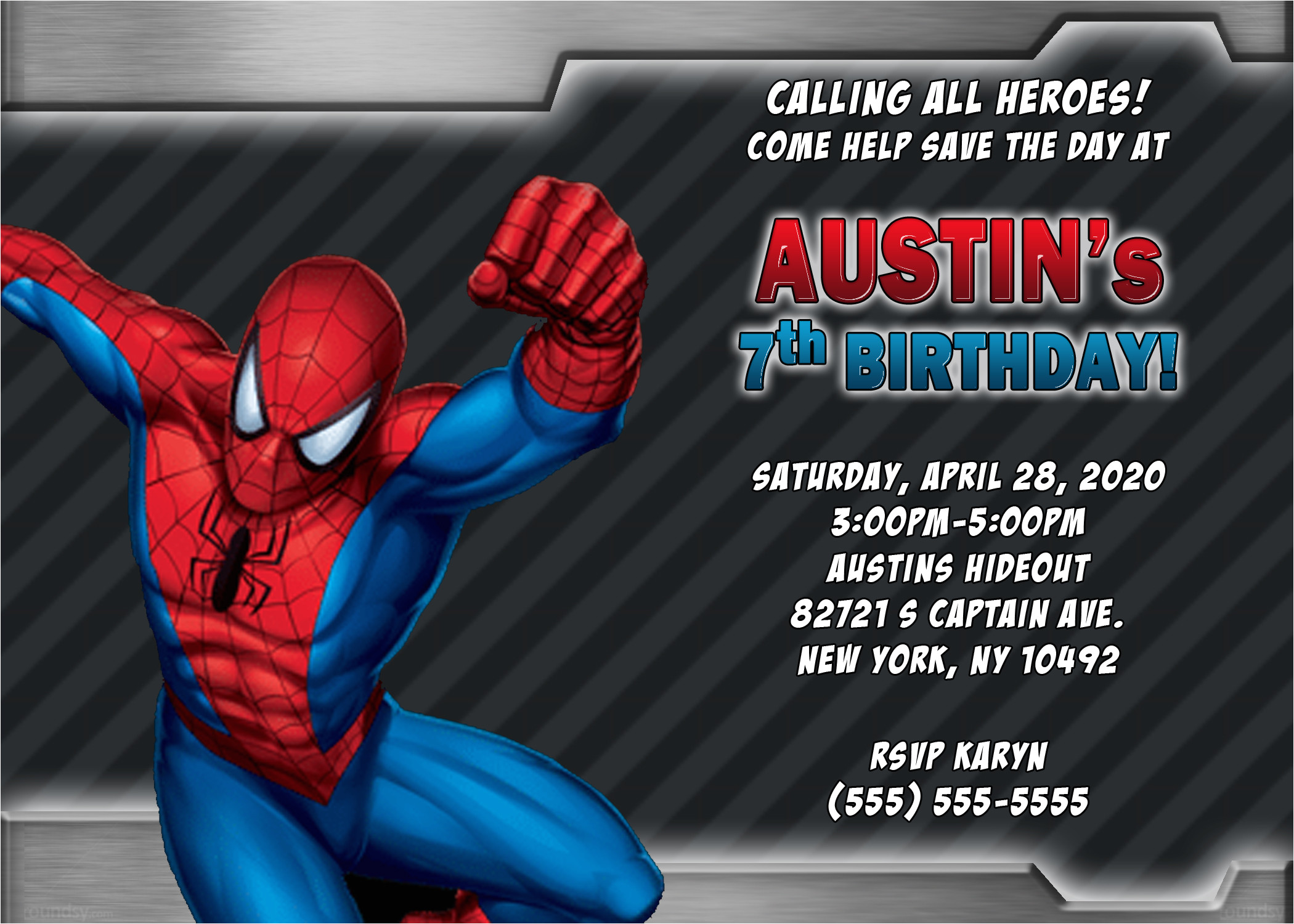 spiderman birthday invitation