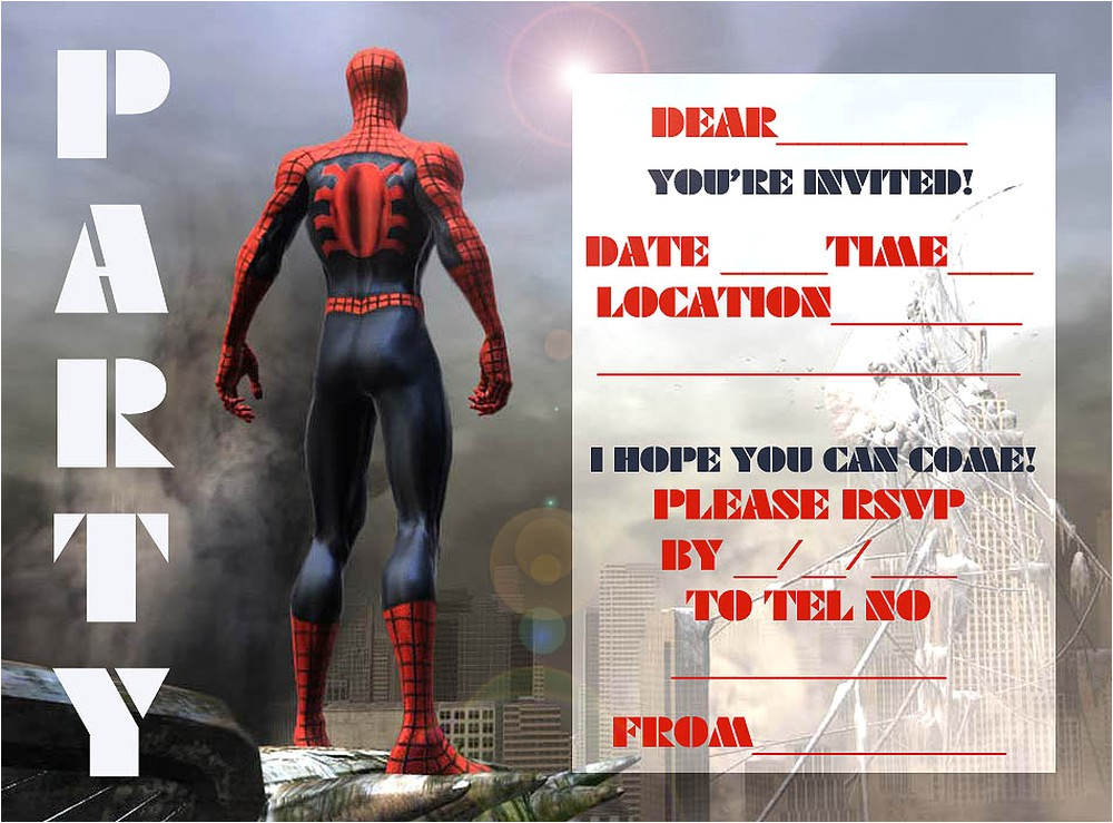 spiderman free printable invitation templates