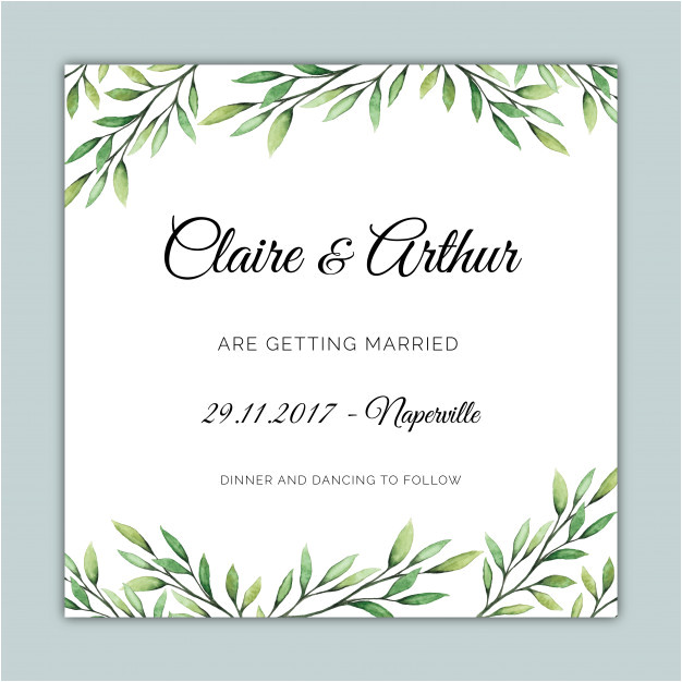square wedding invitation template with botanical illustrations 1700331